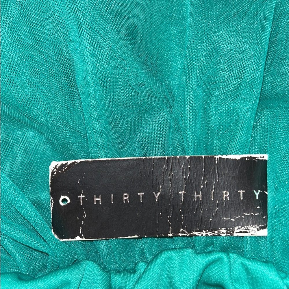 NWOT Thirty Thirty Party Dress Strapless Mini Green Tulle Holiday Semi-Formal - Picture 9 of 9